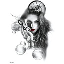 Моющаяся татуировка Женщина пузыри мыльные пузыри часы