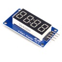 Wyświetlacz LED 4 cyfry dwukropek 7-segmentowy czerwony TM1637