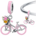 Charms RUŽOVÁ BICYKEL korálik beads striebro pr 925