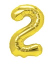 BALON FOLIOWY CYFRA '2' ZŁOTA 100 CM, SUPER PAK