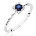 КОЛЬЦО ИЗ БЕЛОГО ЗОЛОТА пр. 585 САПФИР + БРИЛЛИАНТЫ