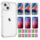 Чехол для iPhone 13 / iPhone 14 ПРОЗРАЧНЫЙ + 6xСТЕКЛА