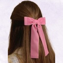 Элегантный бархатный розовый бант для волос