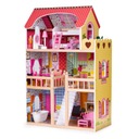Drevený domček pre bábiky nábytok 3 poschodia Ecotoys Vek dieťaťa 3 roky +