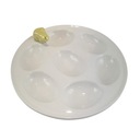 БЕЛАЯ ЯИЧНАЯ ТАРЕЛКА С ЖЕЛТЫМ КРОЛИКОМ