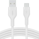 Гибкий кабель Belkin Boost USB-A — USB-C, 1 м, 20 В, с зажимом, силиконовый, белый