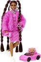 Кукла BARBIE EXTRA DOLL 14 с длинными косами + собака в розовой машине