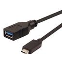 Kabel przewód USB 3.2 C-A M/F OTG czarny 0,15m