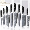 TURWHO Chef Knife 1-5 PCS Kitchen Knives Set 67 Layer Damascus Steel Japane Rodzaj do papieru