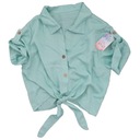 Итальянская блузка, рубашка с завязками, LYOCELL, мятные пуговицы