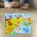 Wooden Toddlers Puzzles Game Travel Toy Shape Puzzles Дерев'яна дошка для тварин замовити в Україні