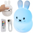 Светодиодный ночник для детей Кролик RGB + пульт дистанционного управления