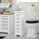SoBuy BZR85-W Stojaci držiak toaletného papiera Úložný priestor na toaletnú pa Farba nábytku biela