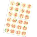 РОЖДЕСТВЕНСКИЕ НАКЛЕЙКИ АДВЕНТ-КАЛЕНДАРЬ круглые А4 24 шт. 4,5 см N08