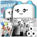 DRUKUŚ МИНИ ПОРТАТИВНЫЙ ТЕРМОПРИНТЕР ДЛЯ ФОТОЭТИКЕТОК СИНИЙ + 11 РОЛИКОВ