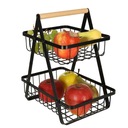 ДВУХЯРУСНАЯ МЕТАЛЛИЧЕСКАЯ КОРЗИНА ДЛЯ ФРУКТОВ И ОВОЩЕЙ