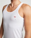 DIESEL Biały T-Shirt Koszulka Tank Top L Wzór dominujący bez wzoru