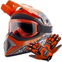 CASCO CROSSOWY LEKKI ENDURO BMX QUAD XS +GOGLE+REKAWICE S 