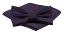 Мужской галстук-бабочка с нагрудным платком Alties - мелкий узор, темно-синий