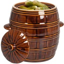 ГАРМЕННАЯ БОЧКА ДЛЯ КОПАСТЫ, ОГУРЦОВ, КЕРАМИЧЕСКАЯ КРЫШКА, 3,2 Л