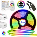 СВЕТОДИОДНАЯ ЛЕНТА RGB COB, ЦВЕТНОЙ НАБОР С ПУЛЬТОМ ДИСТАНЦИОННОГО УПРАВЛЕНИЯ И БЛОКОМ ПИТАНИЯ 4М