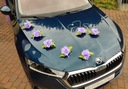 Dekoracja samochodu ozdoby na auto do ślubu FIOLET