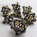 ЧЕРНЫЕ КАТАКОМБЫ НАБОР ИЗ 7 МЕТАЛЛИЧЕСКИХ RPG КУБИКОВ
