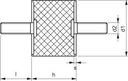 Wibroizolator Gumowy Typ A 30X40 M8X20 Miękka Guma