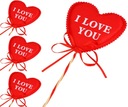 SERCE SERDUSZKA I LOVE YOU NA PIKU WALENTYNKI 4szt