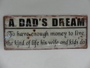 Жестяная табличка A DAD S DREAM 50x20 см