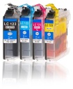 4x чернила для чипа Brother LC123 DCP-J132W DCP-J152W