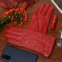 Dámske kožené rukavice červený medvedík BELTIMORE Model K26