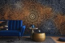 Fototapeta Do Salónu MANDALA Štýl Boho Ornamenty Abstrakcie 180x120 Farebná škála odtiene hnedej a béžovej odtiene sivej a striebornej