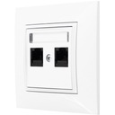 ИНТЕРНЕТ-РОЗЕТКА 2X RJ45 БЕЛАЯ ARIA