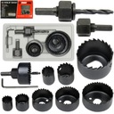 НАБОР КОРОНОЧНЫХ ПИЛ ДЛЯ ДЕРЕВА, ШТУКАТУРКИ, КАРТОНА, 11 ФРЕЗ.