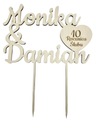 Топперная надпись на торте на годовщину свадьбы 10 лет вместе
