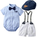 Maluch chłopiec Romper Gentleman odzież garnitur noworodka kombinezon z paskiem i kokardą kapelusz EAN (GTIN) 6946845790420
