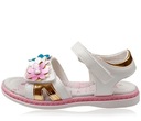 Biele sandále s kvetmi kožená vložka profilované suché zipsy 33 Značka Linshi