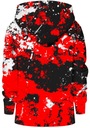 Mikina s kapucňou Marble Black Red 158 Rukáv dlhý rukáv