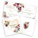 Свадебные приглашения Золотое сердце готово плюс белый конверт ZKS_07