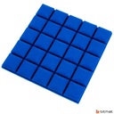 Звукоизоляционная акустическая пена, выпуклый куб 5см, синий, 50х50х5см