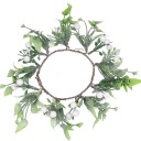 ДЕКОРАТИВНЫЙ ВЕНОК, ИСКУССТВЕННЫЕ ЦВЕТЫ, ЛИСТЬЯ