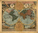 Картина на холсте Карта мира 1716 года, размер 80х70см.