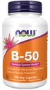 NOW Foods Vitamín B KOMPLEX B50 STRES PAMÁT 100 vcaps