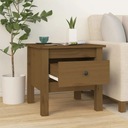 vidaXL Bočný stolík, medovo hnedá, 40x40x39 cm, masívne borovicové drevo Hĺbka nábytku 1 cm