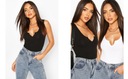 2F0A37 P27 БЕЛЫЙ БОДИ BOOHOO С РЕМЕНКАМИ S
