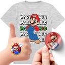НАБОР 3В1 ДЕТСКАЯ ФУТБОЛКА ТАТУ НАКЛЕЙКИ SUPER MARIO BROS 164 КАЧЕСТВО