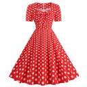 Damska sukienka w stylu retro z lat 50. i 60. w kropki Rockabilly Marka inna