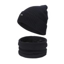 2 ks zimná čiapka šatka sada Unisex zateplené čiapky na lebku čierna Značka bez marki