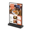 Информационная стойка для меню типа Т, двусторонняя, А6, черная.